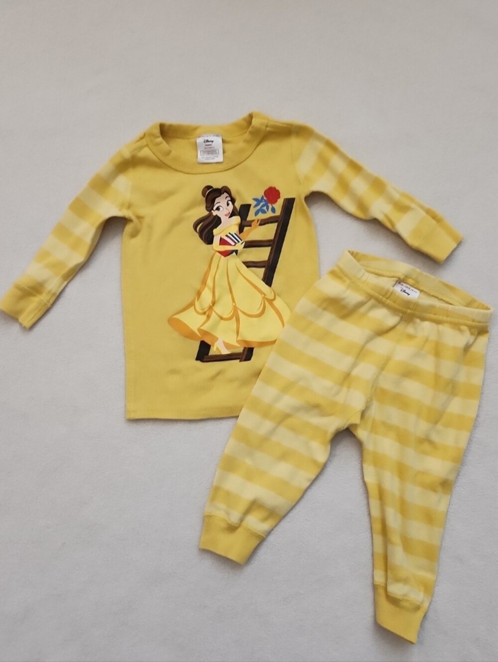 Hanna Andersson Disney beauty beast belle yellow pajamas pjs set princess